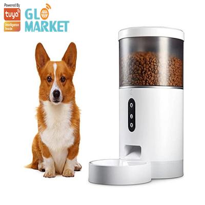 China Glomarket Tuya Wifi Camera Smart Pet Feeder Voice Interaction Automatic Pets Feeder for sale