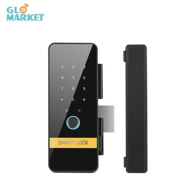 China Glomarket Smart Tuya Glass Door Lock Fingerprint Password Remote Unlock Virtual Password Anti-Peep Function 3D Face Lock en venta