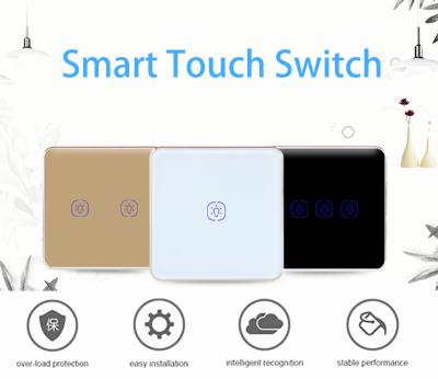 China ABS Four Gang Tuya Smart Switch 600W 3 Gang Remote Control Light Switch for sale