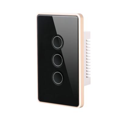 China 120*74mm Wifi Smart Wall Touch Light Switch Glass Panel 250V for sale