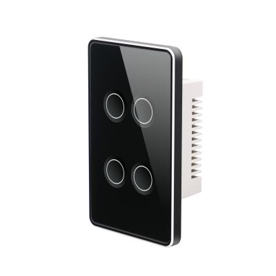 China 10A 4 Gang Zigbee Switch 120*74mm Smart Home Wall Light Switch for sale