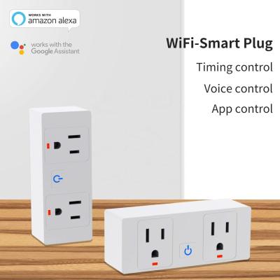 China Tuya Smart US Standard Plug Wifi Plug Works With Alexa And Google Assistant Timing Setting Smart Plug for sale