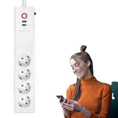 China Smartlife 1.5M 2000W CE Smart Home Power Strip For European Travel for sale