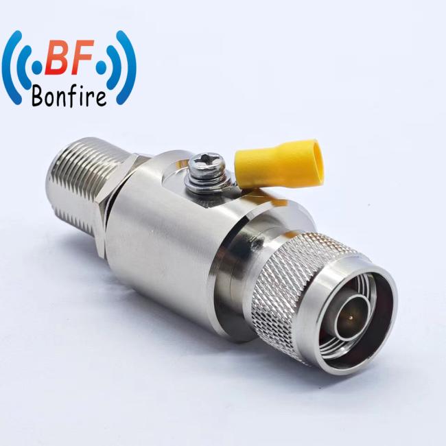 RF Lightning Arrester DC-6000MHz N Female Audio Jack Bulkhead to SMA Female Silver Plated Surge Protector Arrestor RF Arrester
