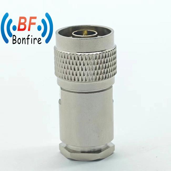 DC-11GHz N Male Straight Clamp LMR 400 Captive Type RF Connector