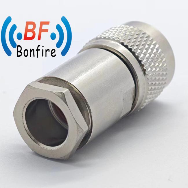 DC-11GHz N Male Straight Clamp LMR 400 Captive Type RF Connector