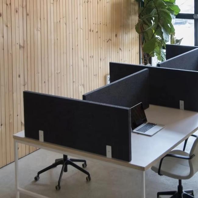 Close-up view of PET Felt Acoustic Desk Divider