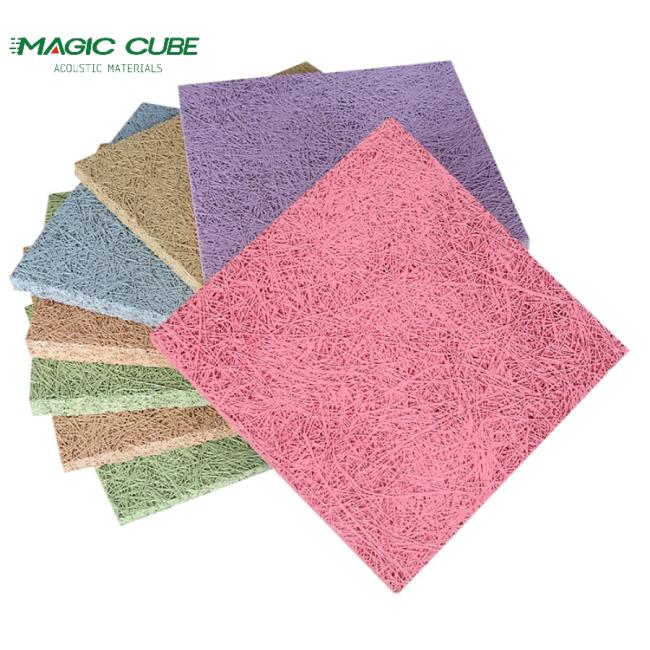 Wood wool acoustic panel installation example