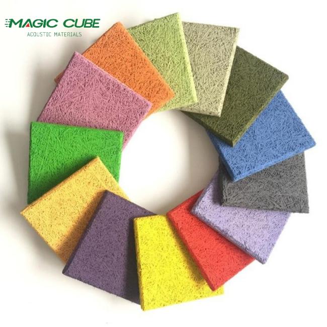 Wood wool panel in commercial space application