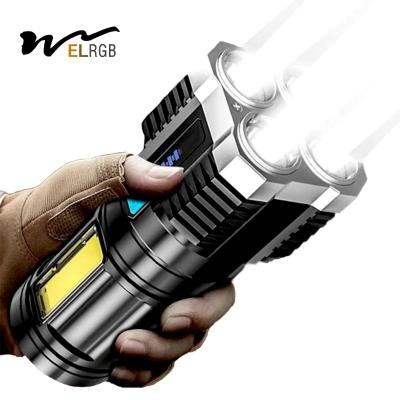 China 1000 Lumens 4led Rechargeable Cob Flashlight Multifunctional Led Flashlight for sale