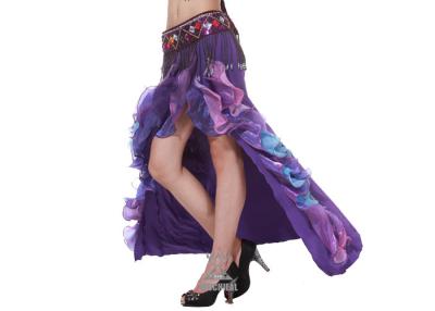 China Sexy Slit Purple Latin Dance Skirts UK , Professional Belly Dance Costumes for sale