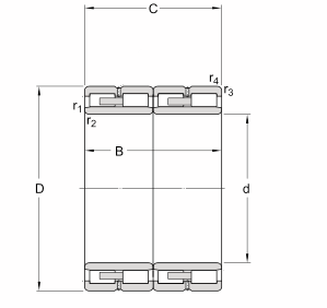 200*280*170 mm 4 row cylindrical bearings 314385