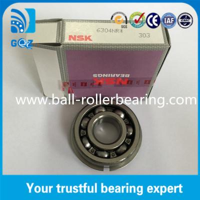 中国 グリースの潤滑NSK 6304NRの急なリング開いたタイプが付いている深い溝のボール ベアリング 販売のため