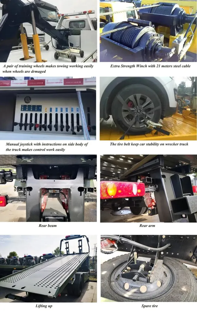3ton 5ton 4X2 JAC Road Rescue Flatbed Tow Recovery Car Carrier Truck Wrecker Towing Truck for Towing Broken Cars or Equipments