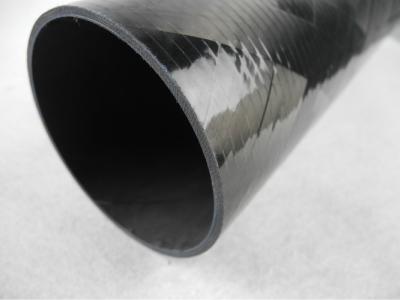 China Glossy Filament Wound Carbon Fiber Tube / Pipes 50mm thickness for sale