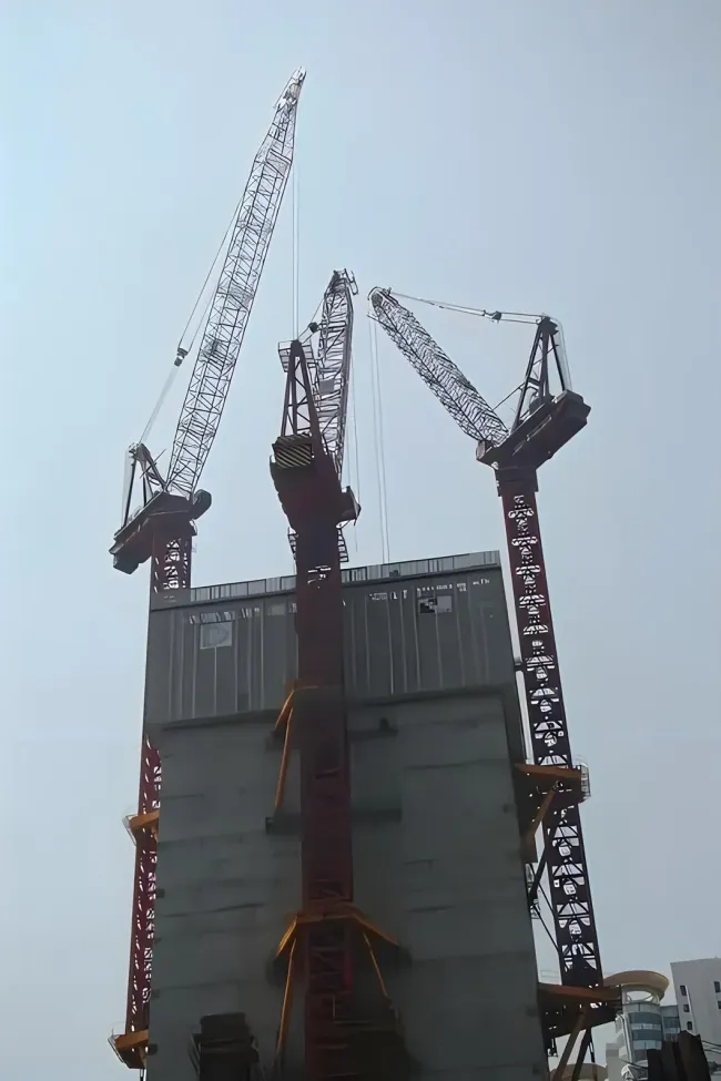 The Used High Quality Qtp Series 80 6010 8t China Cheap Price Static Tower Crane Zoomlion Ruck Mounted Crane Range 60 M Attaching Height 150 M