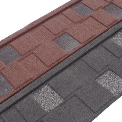 Chine 0.42mm Carreaux de bardeaux de couleur de pierre Carreaux de toiture en métal de haute qualité Diverses couleurs Personnalisé 50 ans de garantie à vendre