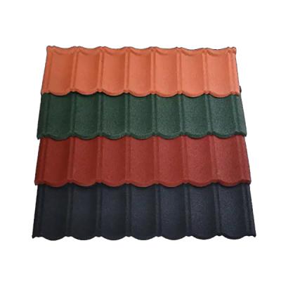 Китай Heat Insulation Roofing Bond Stone Coated Roof Tile 1340X420mm Metal Roofing Kenya/New Zealand Quality продается