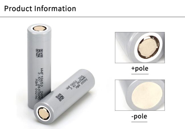 Cylindrical Lithium Battery -40 Degree Low Temperature Battery 18650 Lithium Ion 2600mAh 3.6V Rechargeable