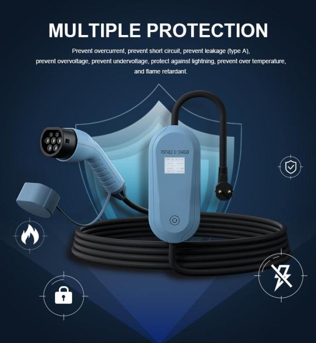 European Standard Portable New Energy Car Charger High Power 3.5kw-16A 5 Meters