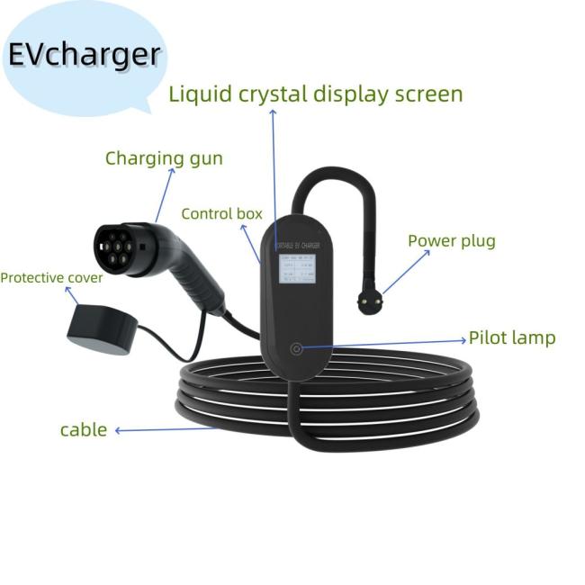 Easy to Carry Home Electric Car Charger 50/60Hz Single-Phase AC Conduction Charging