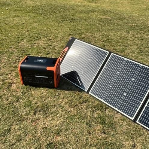 100W Portable Folding Solar Panel, Foldable Solar Photovoltaic Power Station with Adjustable Stand, Suitable for Power Station Campervan RV Trailer, 12V Car, Bo