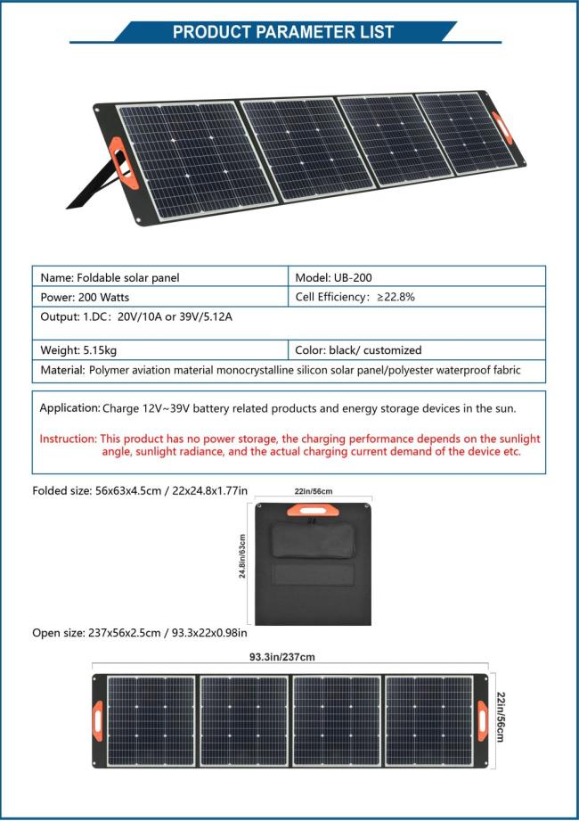 Foldable Solar Panels with Xt60 Port for Outdoor Emergency Charging