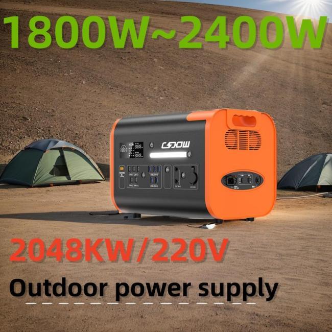 2000W 3000 Cycle Life Outdoor Mobile Power Solar Generator Wireless Charger Camping Portable Power Station
