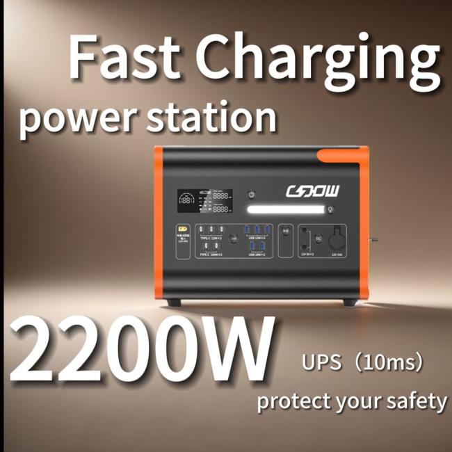 2024 Best Selling Factory Supply Portable Solar Generator 2000W Home Use 2200W Solar Power Station 220V Solar Power Bank