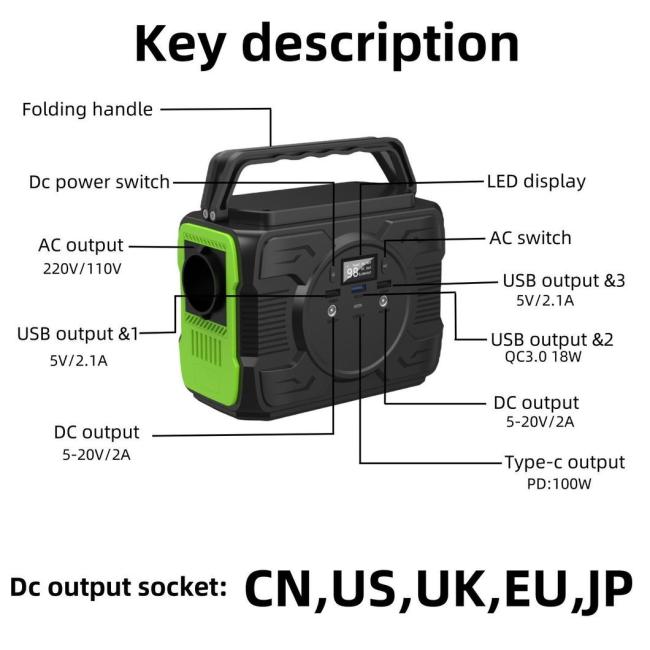 200W 600W 2200W Solar Portable Mobile Power Outdoor Emergency Power Station