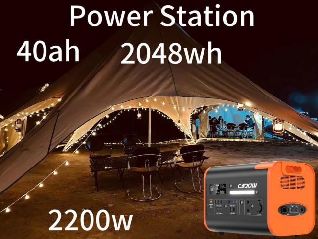 Household Emergency 2200W Wear-Resistant Lithium Battery Wireless Charging Portable Power Station