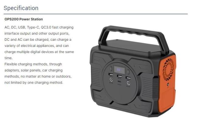 200W/177wh Pure Sine Wave Outdoor Solar Portable Power Station