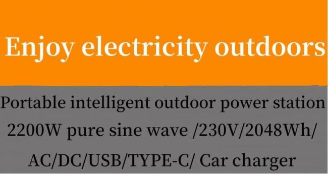 Hot 2200W/40ah Orange Wear-Resistant Fireproof Outdoor Household Emergency Portable Power Station