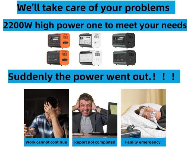 500W 1200W 2200W 3000W 3600W Charger Built-in Lithium Battery Life Po4 Portable Power Source Solar Power Station
