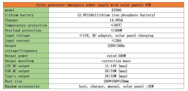Competitive High Quality Household Portable Solar 500W/384wh Inverter Power Station