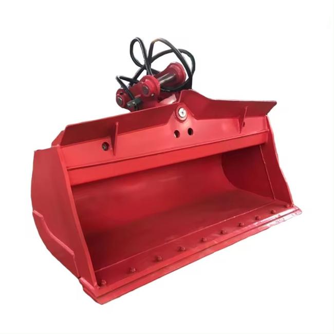 Tilt bucket for slope work