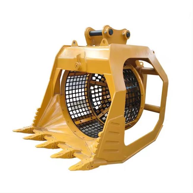 Screening bucket for material separation