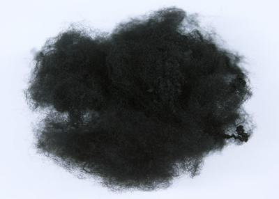 China Fibra resistente al fuego reciclada, fineza negra de la fibra de poliéster de PSF 6D en venta