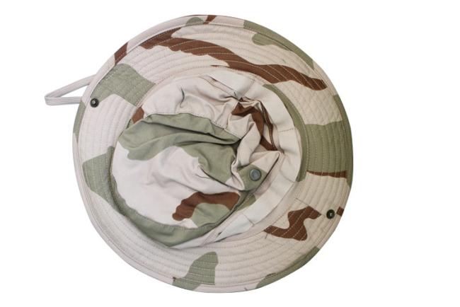 Military cap front view showing detailed camouflage pattern