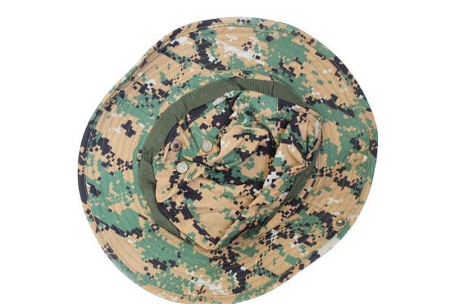 Military cap side view displaying adjustable strap mechanism