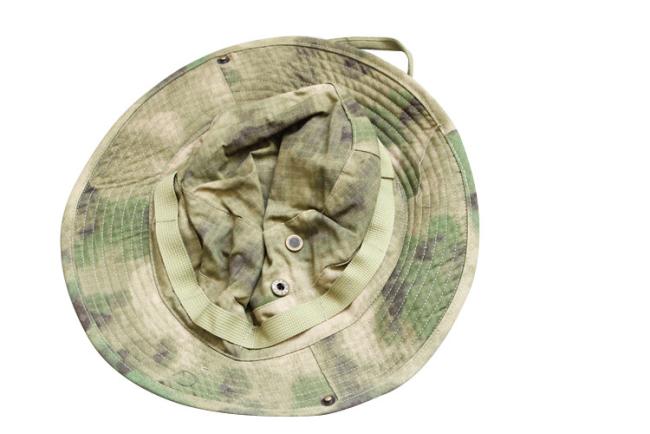 Military cap back view showing detailed adjustment system