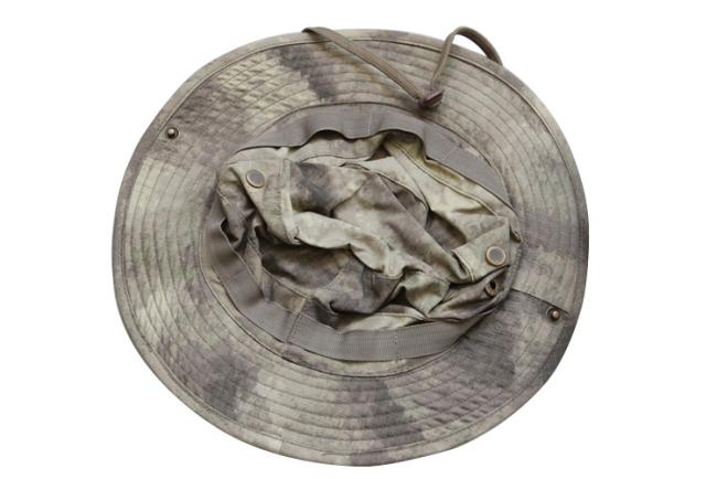 Close-up view of military cap fabric texture and quality