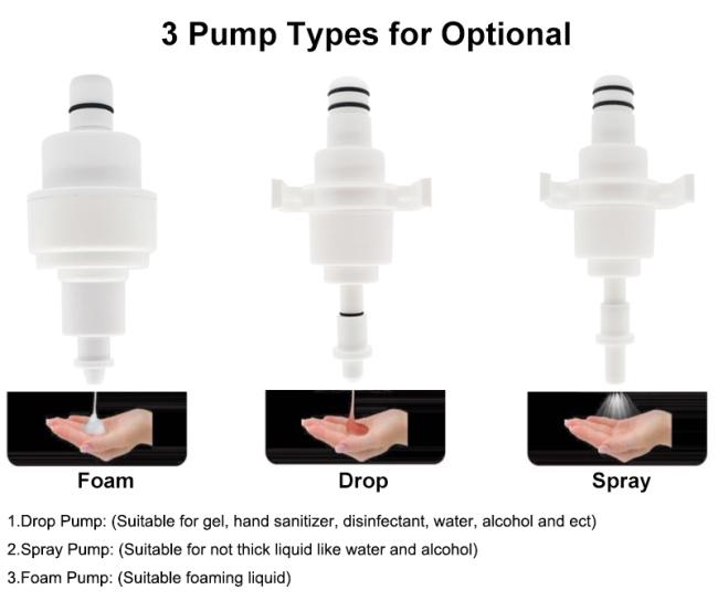 Change Pumps Foam for wall mounted /Floor stand/table top automatic sanitizer soap dispenser