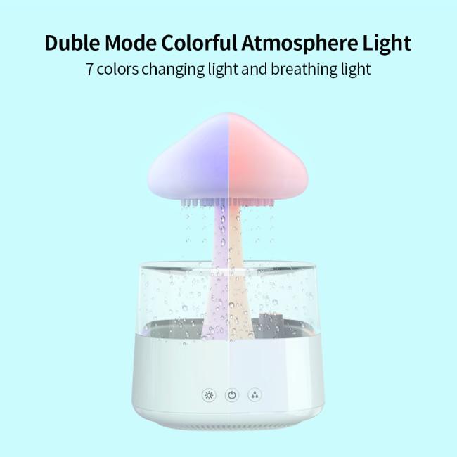 Patent Approved night lamp cool mist essential oils sprayer raining fall mushroom tree rain drip humidifier cloud rain diffuser