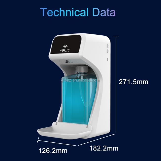 China Hot-selling F12 Automatic 1000ml Hand Free Soap Dispenser Battery Operated