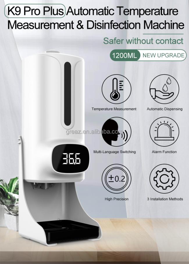 K9 Pro Plus Automatic Liquid Soap Dispenser with Temperature Measurement