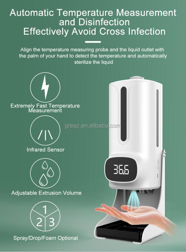 K9 Pro Plus Automatic Liquid Soap Dispenser with Temperature Measurement
