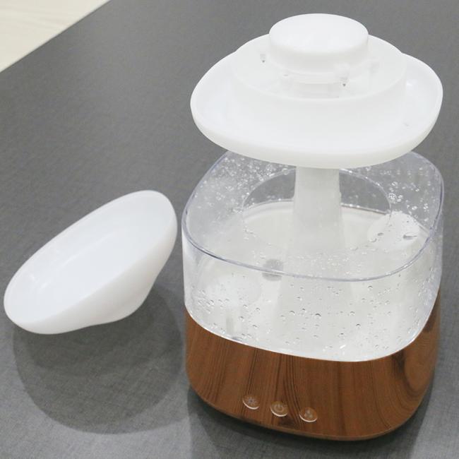 450ml OEM Logo Wooden Base Desktop Ultrasonic Cool Mist Air Fresher Personal Space Air Humidifier For Bedroom