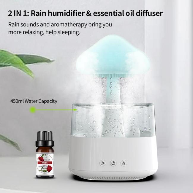 450ml OEM Logo Wooden Base Desktop Ultrasonic Cool Mist Air Fresher Personal Space Air Humidifier For Bedroom