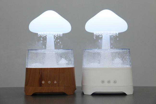 2023 New Essential Oils Smart Speaker Humidifier Water Drop White Noise Cloud Rainy Humidifier For Office